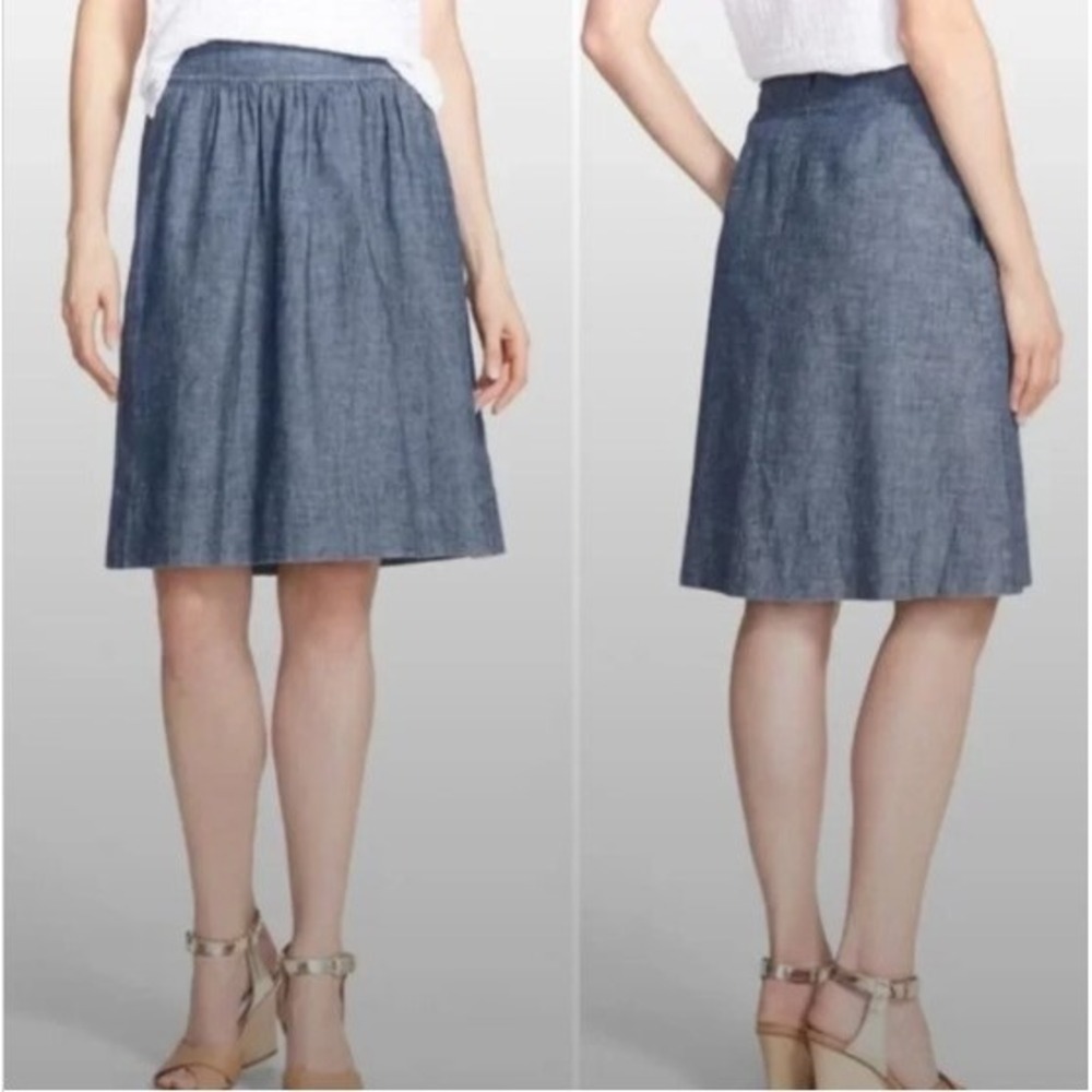 Eileen Fisher Sustainable Hemp Midi Skirt Size XL - Side Pockets Pleated Waist